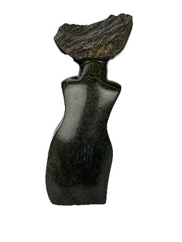 Shona Skulptur Moon Head Lady von Wellington Chigondi